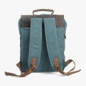Crazy Horse Leather Canvas Travel  Backpack
