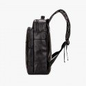 Large Capacity Cool Black Leather Backpack
