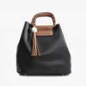 Leather Large Bucket Tote Bag