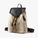 Serpentine Print Leather Backpack